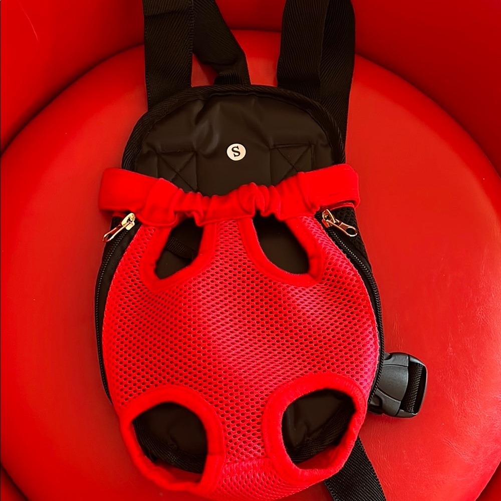 Red and Black Pet Carrier Backpack